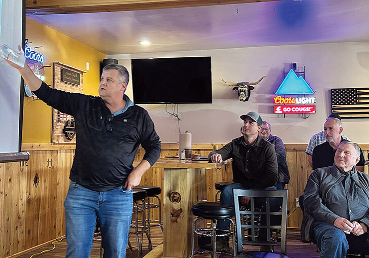 Corey Brock (left), an attorney with Brock Law Firm, covered estate planning and the idea of fair vs. equal when it comes to dividing assets among farming and nonfarming heirs.